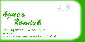 agnes mondok business card