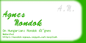 agnes mondok business card